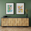 Modern Botanical Abstract Diptych – Original Hand-Painted Artwork